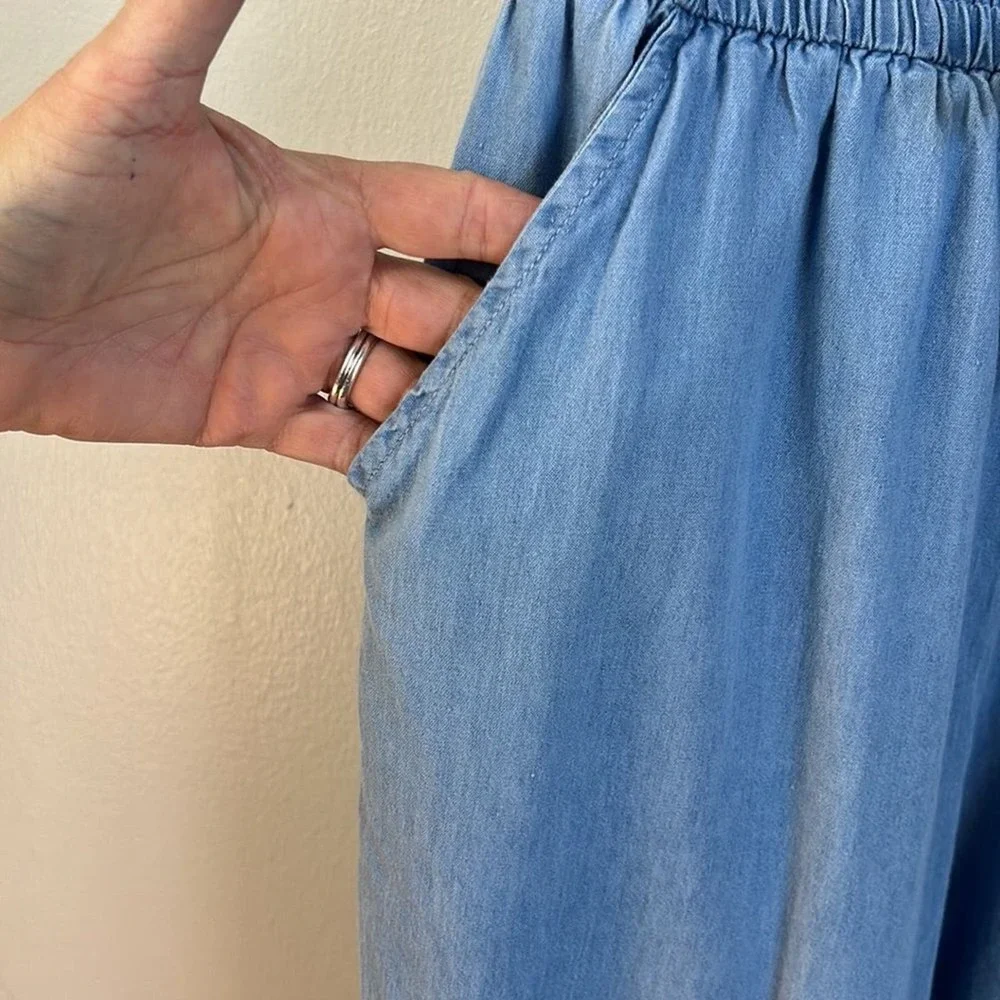 SINCERLY JULES Chambray Denim Utility Jumpsuit Size Small - Picture 5 of 7